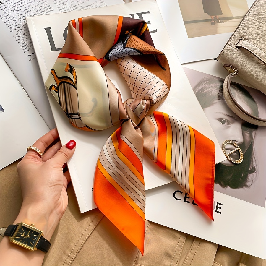 Luxury Bags Office - Lüks at desen ipek kare eşarp
