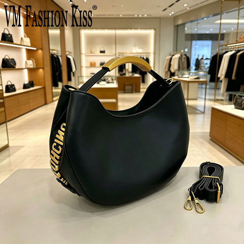 Luxury Bags Office - Demi-cercle Kadınlar İçin Altın Harfli Çanta,