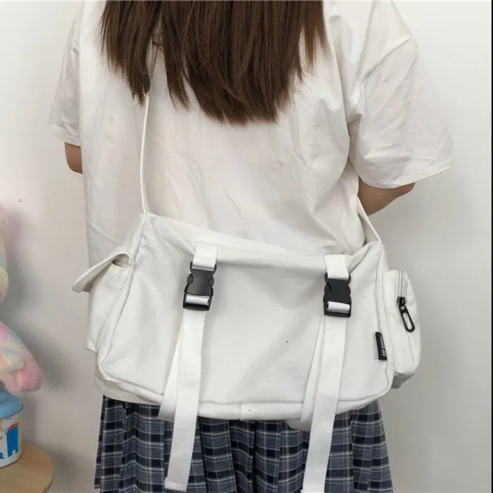 Canvas Tote Designer - Siyah Crossbody çanta kadın tasarım cepler