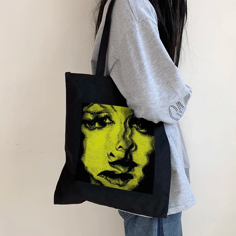 Canvas Tote Designer - Korku Kadın Kanvas Çantası Punk Vintage