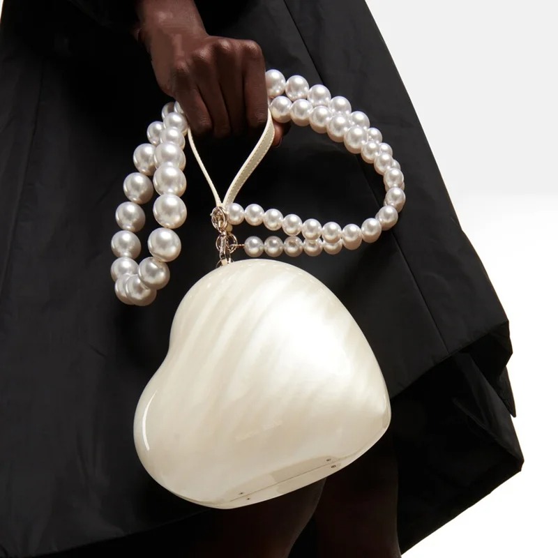 Luxury Bags Girls - Moda Akrilik Kalpler Gece Çantası Inci
