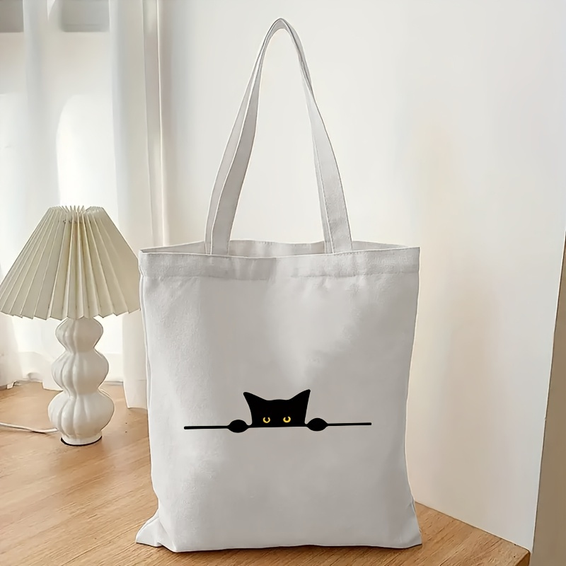 Doğrusal Kedi Baskı Desenli Mo - Canvas Tote Designer incelemesi ve fiyatı