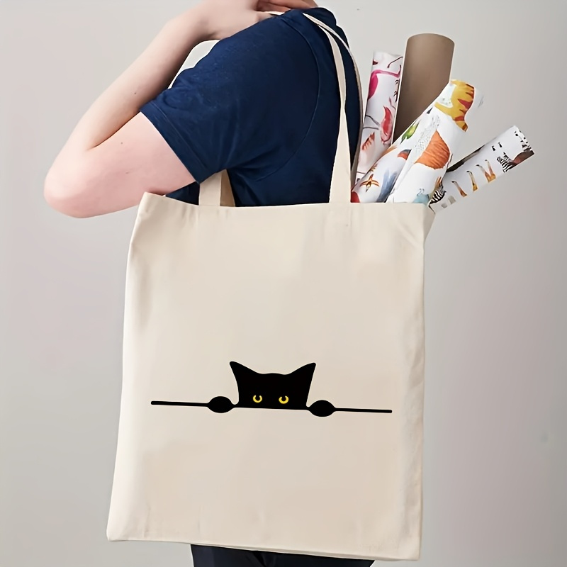 Doğrusal Kedi Baskı Desenli Mo - Canvas Tote Designer incelemesi ve fiyatı