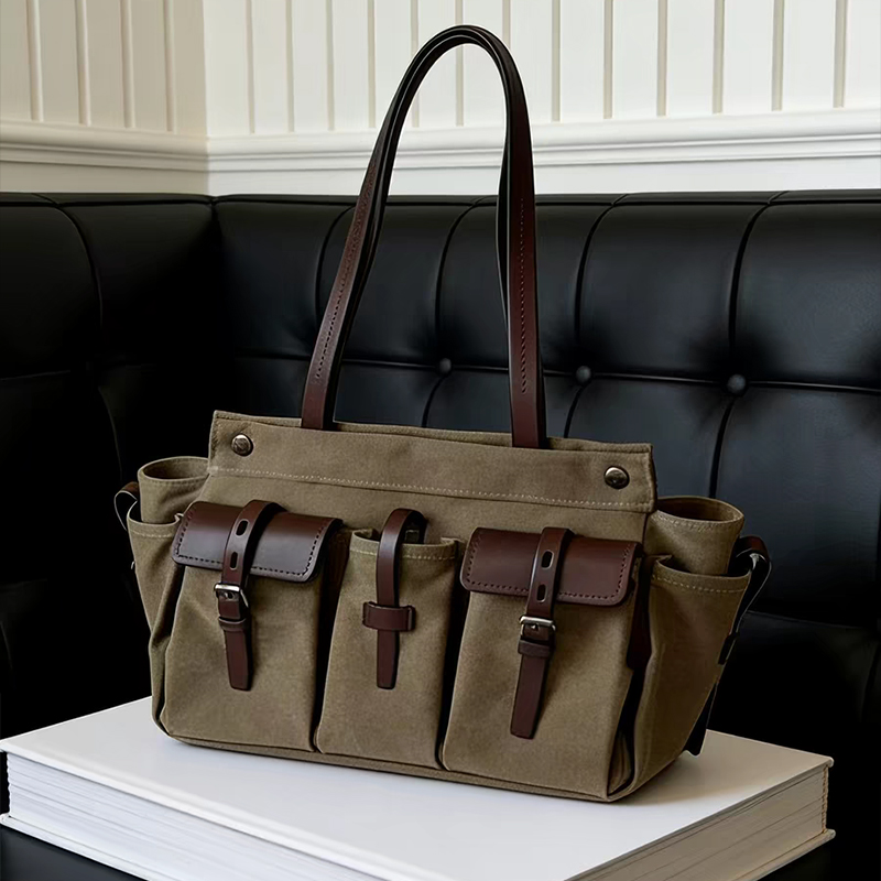 Lüks Kanvas Deri Çok Cepli Tot - Canvas Tote Designer incelemesi ve fiyatı