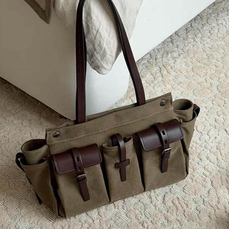Lüks Kanvas Deri Çok Cepli Tot - Canvas Tote Designer incelemesi ve fiyatı