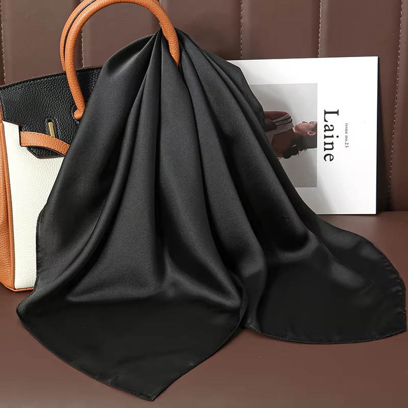 Lüks düz renk ipek kare eşarp  - Luxury Bags Office incelemesi ve fiyatı