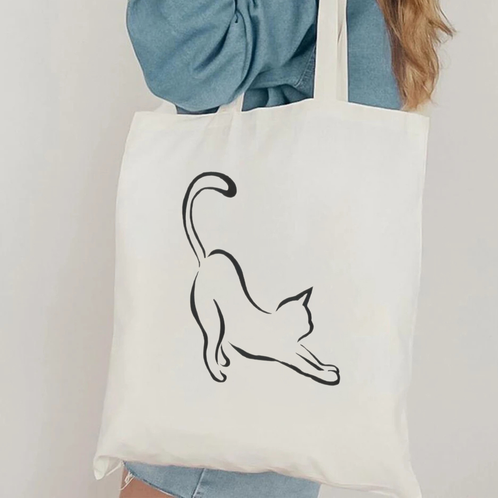 Minimalist Kedi Çizimli Kanvas - Canvas Tote Designer incelemesi ve fiyatı