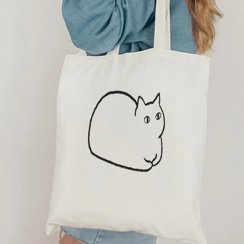 Minimalist Kedi Çizimli Kanvas - Canvas Tote Designer incelemesi ve fiyatı