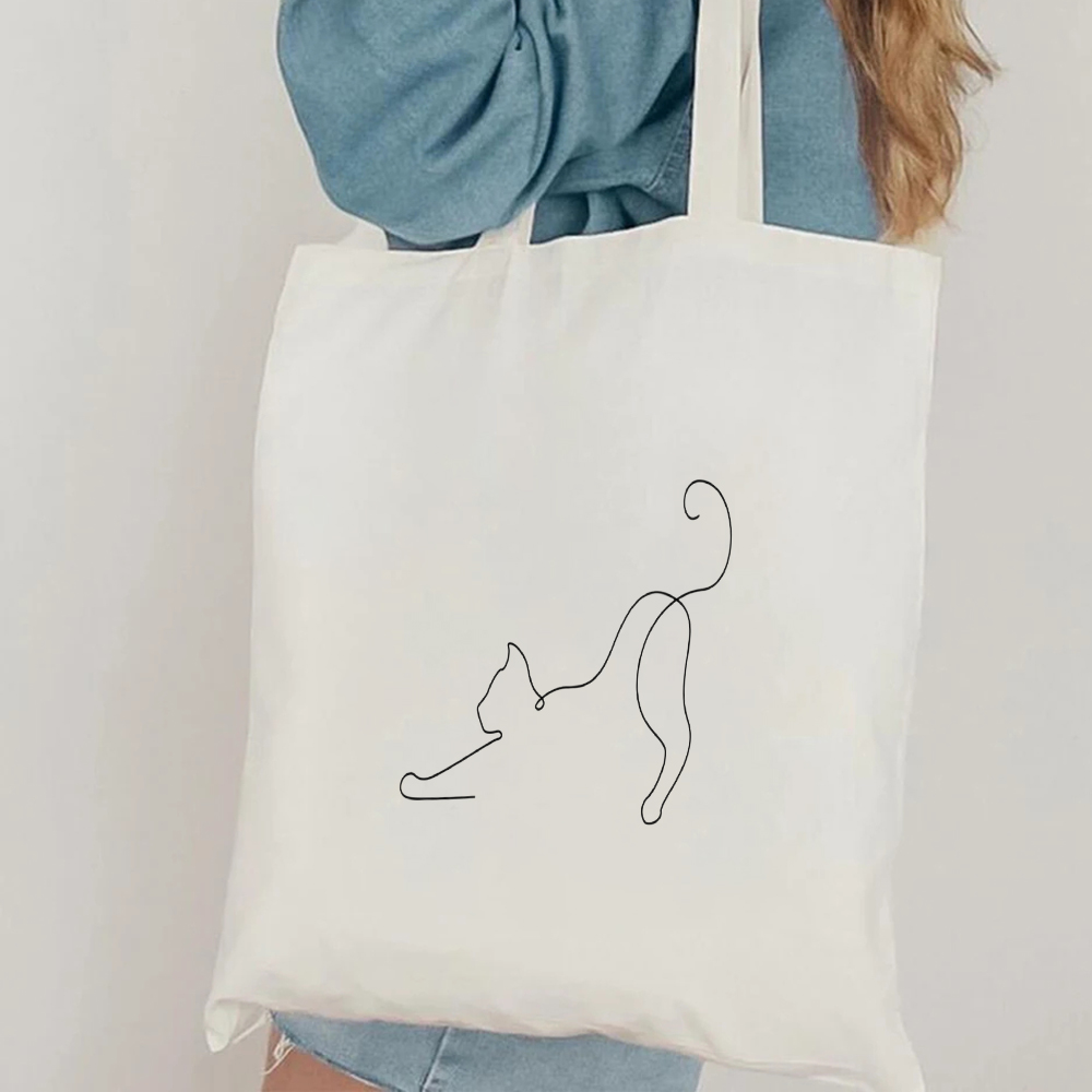 Minimalist Kedi Çizimli Kanvas - Canvas Tote Designer incelemesi ve fiyatı