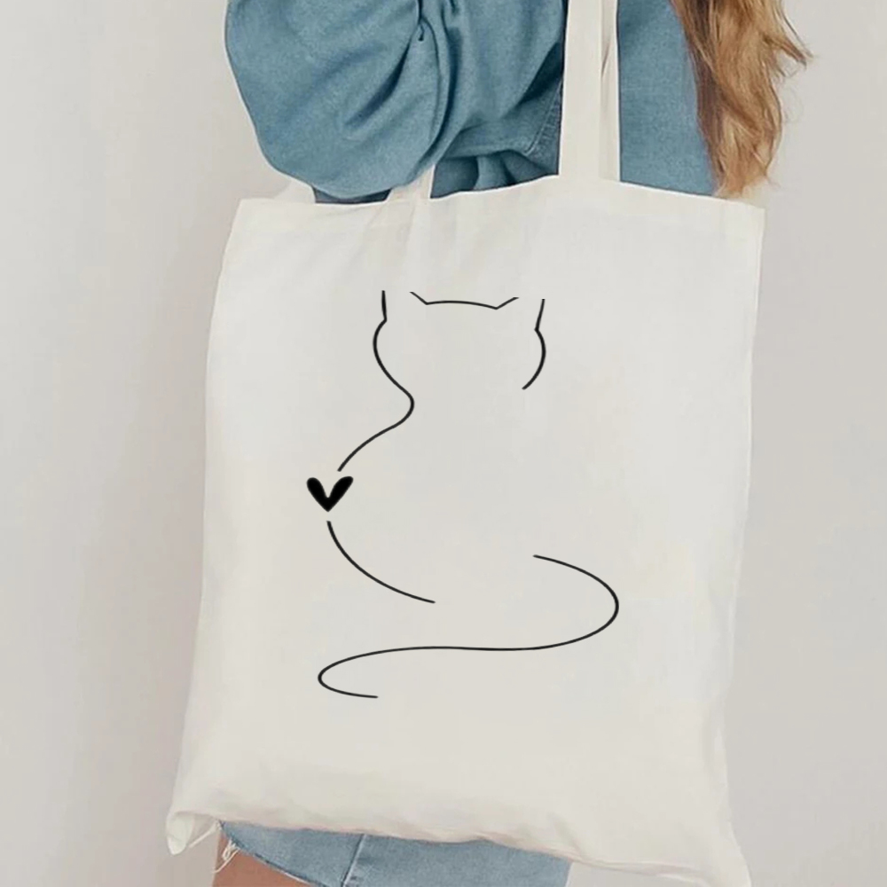 Minimalist Kedi Çizimli Kanvas - Canvas Tote Designer incelemesi ve fiyatı